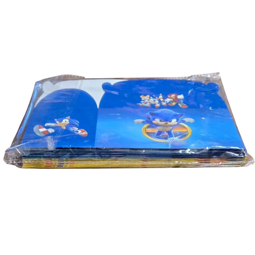 Sonic the Hedgehog Birthday Party Supplies Bundle 8 Favor Boxes 48 Cake Toppers